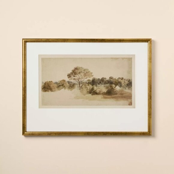 18"x24" Watercolor Tree Landscape Framed Wall Art - Hearth & Hand Magnolia - 202 - Picture 1 of 4